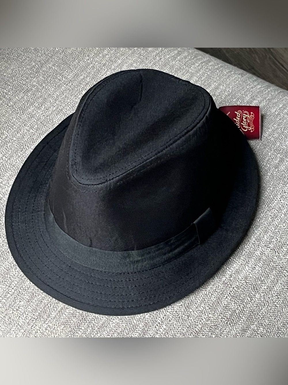 Fedora Hat - Solid Black with Ribbon Band One Size  ~New~